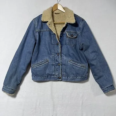 Buy Vtg Levi’s Red Tab Sherpa Lined Denim Jacket Made In USA Back Buckle Juniors L • 19.27£