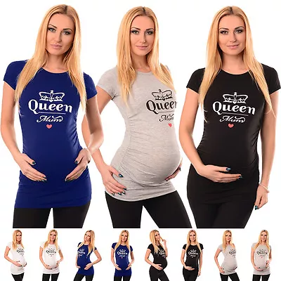 Buy Queen Mum - Cotton Printed Maternity And Pregnancy Top Tshirt Tee 2009 • 5.99£