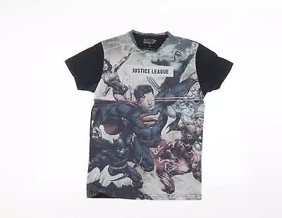 Buy Justice League Mens Black Cotton T-Shirt Size S Round Neck • 5£