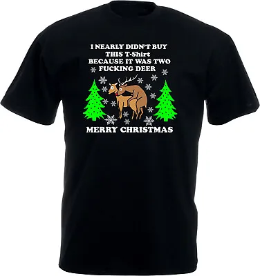 Buy Two Fucking Deers T-Shirt, Ugly Merry Christmas Shirt, Unisex Adults Kid Tee Top • 13.99£