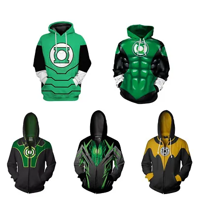 Buy 2022 Green Lantern 3D Hoodie Cosplay Hal Jordan Superhero Jacket Coat Costumes • 17.88£