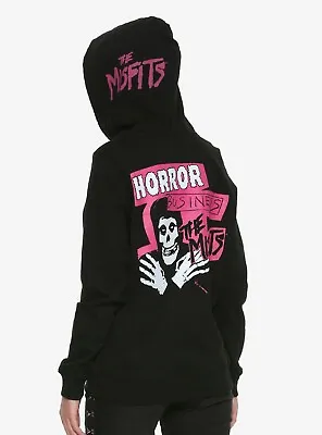 Buy Misfits Punk Band Horror Business Pullover Hoodie Black Pink Women's Juniors M • 57.64£