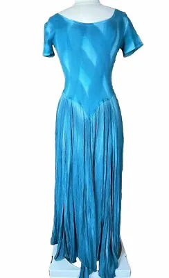 Buy GEORGIA Brand (Size S) Teal Gypsy Festival Pleated Renaissance Maxi Dress Boho • 37.60£