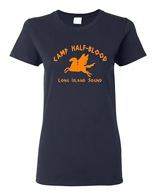 Buy Ladies Camp Half Blood Long Island Greek Magical Sound Greek Gods T-Shirt Tee • 19.80£