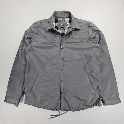 Buy Dickies Mens Jacket Grey XL Snap Front Tartan Plaid Lining • 33.99£