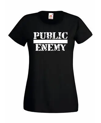 Buy Ladies Black Public Enemy Connor T2 Sci-Fi Movie Quote T-Shirt • 12.95£