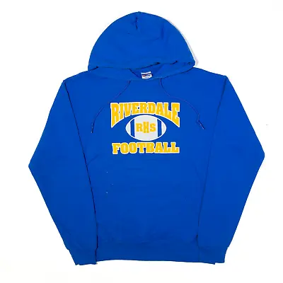 Buy JERZEES Riverdale HS Football Hoodie Blue Pullover Mens M • 13.99£