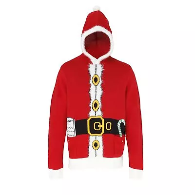 Buy Christmas Shop Adults Unisex Hooded Santa Design Jumper/Sweatshirt RW3797 • 13.09£