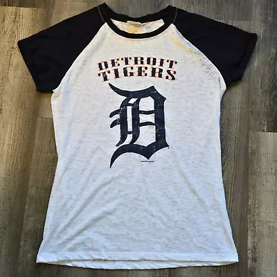 Buy Detroit Tigers Shirt Womens Size Extra Large Raglan Burnout Baseball Lightweight • 14.12£