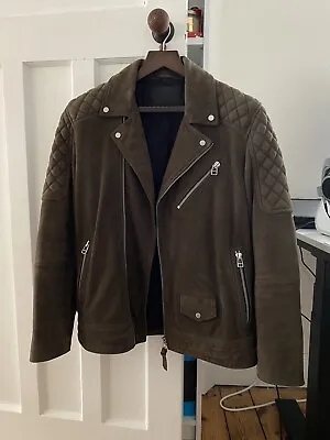 Buy French Connection Suede Leather Biker Jacket Size Large • 100£