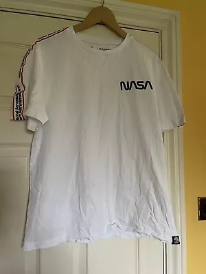 Buy Pull & Bear  NASA White  T Shirt - Size M • 7£