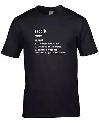 Buy Rock Funny Definition Mens T-Shirt Gift Idea Music Rock'n'roll Roll Metal Cool • 12.95£