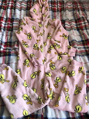 Buy M & S Kids All In One Fleece Jumpsuit Pyjamas With Hood  Age 12-13 Looney Tunes • 4£