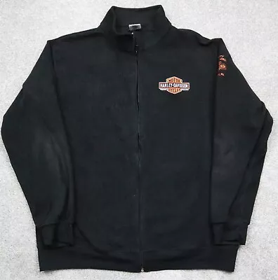 Buy Harley Davision Fleece  Jacket Men XL Pullover Black Warm Hiking Sweatshirt • 4.99£