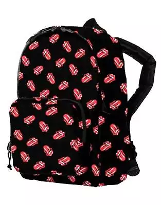 Buy Rolling Stones Kids Backpack Tongue Band Logo Allover Print New Official Black • 19.99£