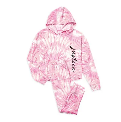 Buy NWT 12 14 JUSTICE Tie Dye Hood Pajamas Easter Christmas Fall Winter Loungewear • 22.04£