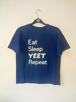 Buy Boys T Shirt Custom Yeet Eat Sleep Repeat Gaming Black/White/Blue • 9.99£