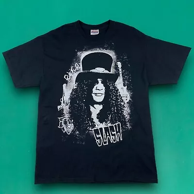 Buy Slash Guns And Roses GnR Vintage Hanes Double Graphic Short Sleeve Tee Black L • 44.99£