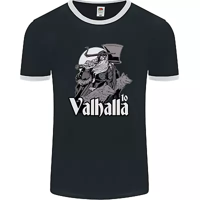 Buy To Valhalla Viking Warrior Odin Mens Ringer T-Shirt FotL • 9.99£