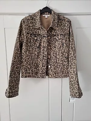 Buy Leopard Print Denim Jacket BNWT Nordstrom USA Size XS Will Fit 8-10 • 26.99£