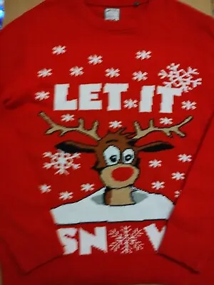 Buy Mens Let It Snow Reindeer Christmas Jumper Size XL • 6£