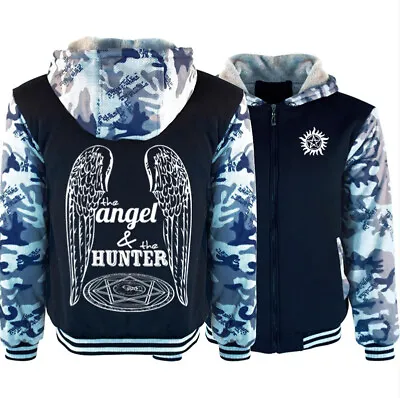 Buy Supernatural Casual Hoodie Winter Fleece Coat Warm Jacket Full-Zip Sweatshirt • 41.99£