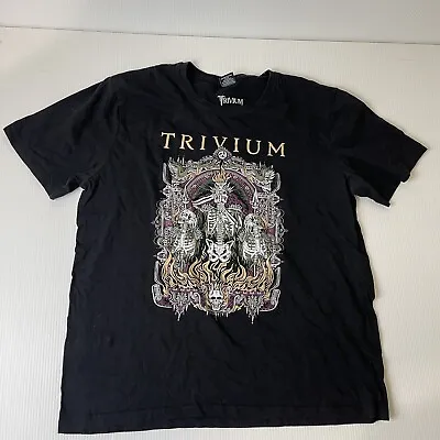 Buy Trivium Men’s Black T Shirt Sz 2xl  Skelly Frame Band Logo + Free Postage Vgc  • 20.73£