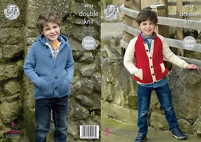 Buy Double Knitting Pattern King Cole Kids Boys Raglan Sleeve Hoodie & Jacket 4924 • 3.99£