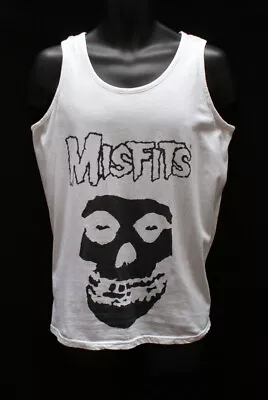 Buy Misfits Goth Punk Rock Metal T-SHIRT Vest Top Unisex White S-2XL • 13.99£