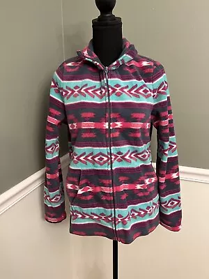 Buy Sonoma Fleece Full-Zip Jacket - Size M Multicolored- Tribal Print With Pockets • 6.31£