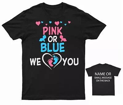 Buy Pink Or Blue We Love You T-shirt Gender Reveal Pregnancy Announcement Tee • 14.95£