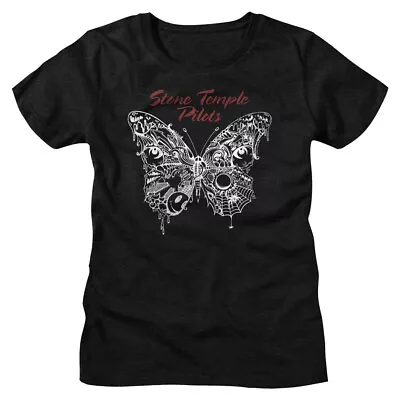Buy Stone Temple Pilots Spider Web Butterfly Women's T Shirt Rock Band Music Merch • 44.14£