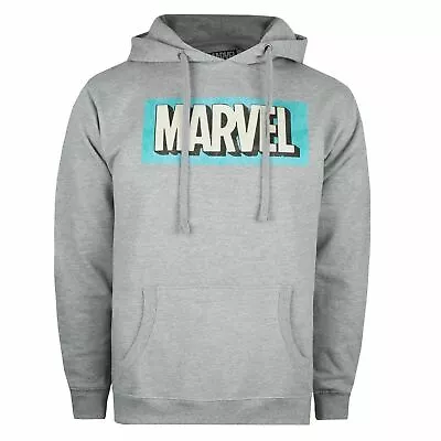 Buy Official Marvel Mens  Retro Logo Pullover Hoody Grey S - XXL • 24.99£