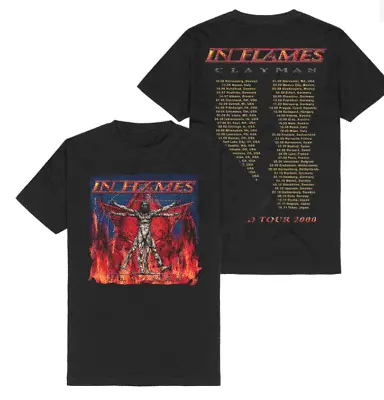 Buy IN FLAMES - CLAYMAN  - World Tour 2000 T-Shirt  - Black - S/S Men's Size Medium • 11.34£