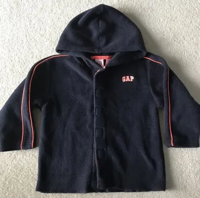 Buy Boys Baby Gap Age 2 Years 2XL Navy Blue Hooded Fleece Jacket Exc Condition • 3.25£
