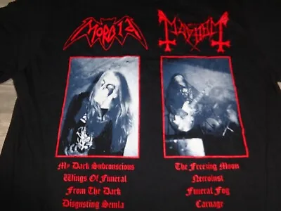 Buy Mayhem Morbid Split Shirt Black Metal Hellhammer Inquisition Sigh Mysticum • 25.61£