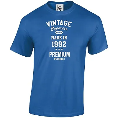 Buy 30th Birthday Made In 1992 Vintage T-shirt Top Shirt Birthday Gift For Men Women • 9.99£