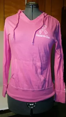 Buy Womens American Crown Medium 100% Cotton Pink Support The Cure Hoodie #21 • 5.05£