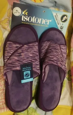 Buy ISOTONER Women's Space Dye Iris Purple Scout Slippers Sturdy/Mem. Foam 9.5-10 • 29.18£