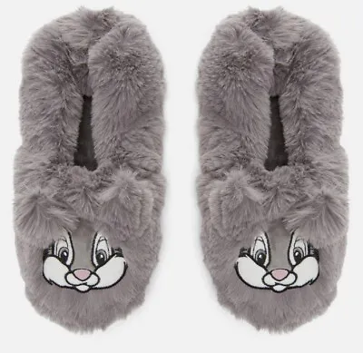 Buy Disney’s Thumper Rabbit Slippers Faux Fur Fluffy Grey • 12.99£