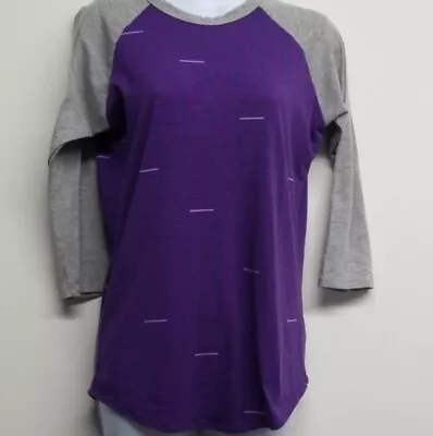 Buy LuLaRoe 3/4 Sleeve Tee Purple, Gray, Blue Women's Size XS Raglan Sleeve • 2.35£