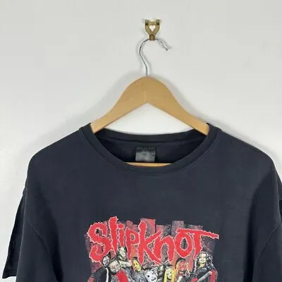 Buy Men’s Vintage Slipknot 2000’s Washed Graphic Grey Large T-Shirt • 40£