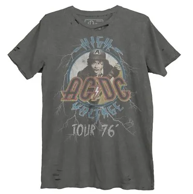 Buy AC/DC - 76' Vintage Tour - Unisex Destroyed Tee Classic Rock, Thunderstruck • 18.17£
