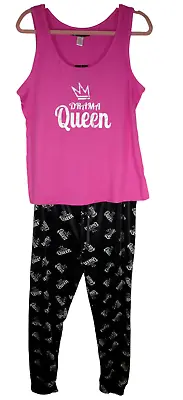 Buy NEW, Women's Plus 2X Drama Queen Pajamas, Tank & Velour Pants • 20.89£