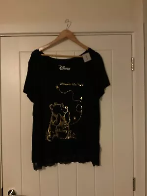 Buy Disney Black Winnie The Pooh Tshirt Size Xxl • 15£