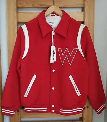 Buy Wrangler Varsity Bomber Women's Jacket In Salsa Red BNWT • 70£