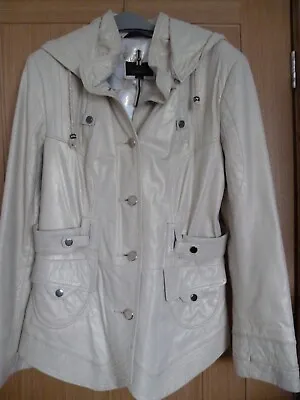 Buy Ladies Leather Jacket Ivory Size 10 VGC Worn Twice • 25£
