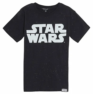 Buy Boys Star Wars Short Sleeve T-Shirt Kids Black Tee Space Stars Effect Summer Top • 5.95£
