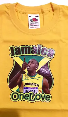 Buy Jamaica One Love Bolt T-Shirt Age 1-2 2-3 Years FOTL  Cotton Plus Printed Motif • 6.99£