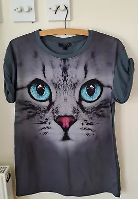 Buy  TOP SHOP Lovely Cat Face T-shirt Size 10💫🐈‍⬛  • 10.50£
